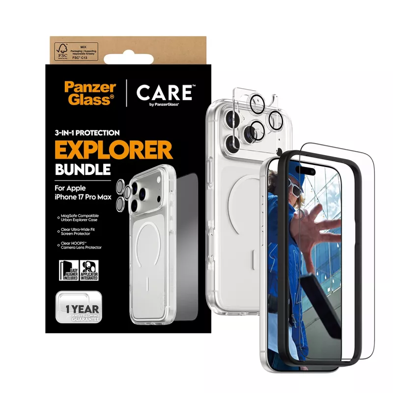 PanzerGlass ® | CARE by ® Flagship 3-in-1 Urban Explorer -paketti iPhone 17 Pro Max