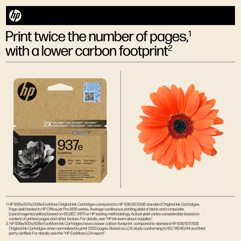 HP 937e EvoMore musta alkuperäinen mustekasetti