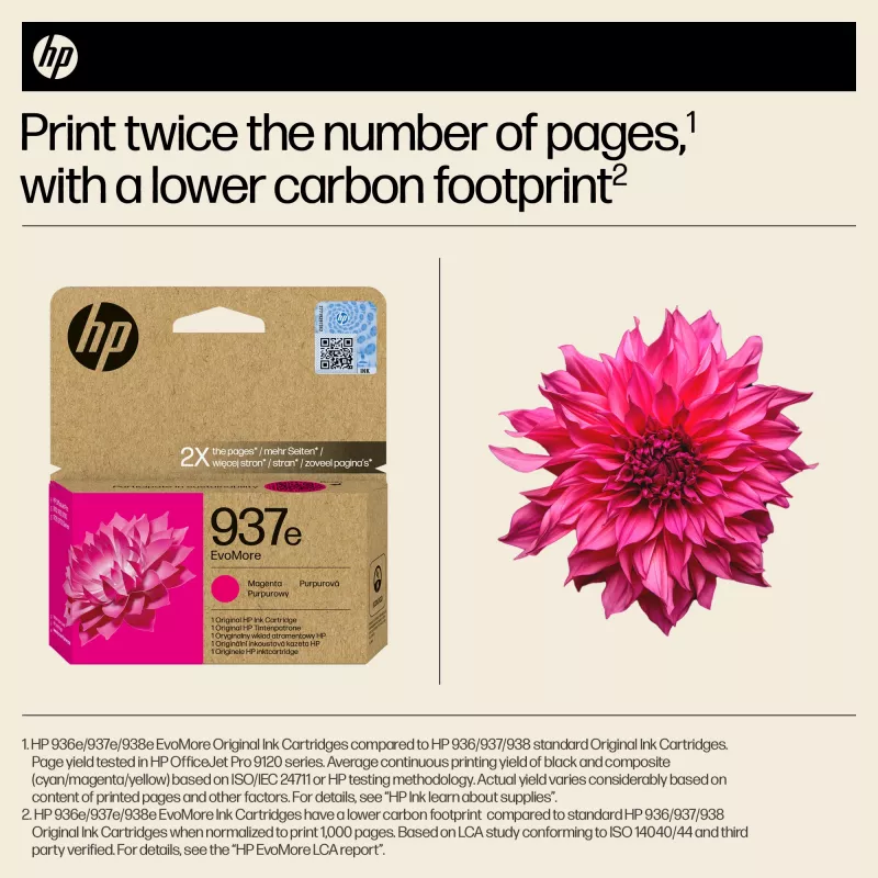 HP 937e EvoMore magenta alkuperäinen mustekasetti