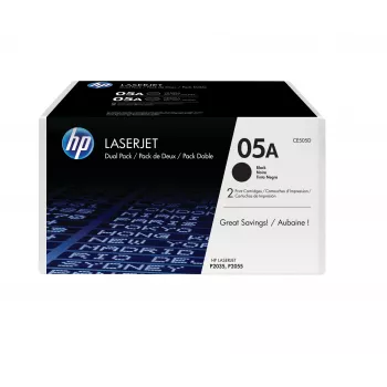 HP 05A 2 kpl:n pakkaus musta alkuperäiset LaserJet värikasetit, 4600 sivua, musta, 2 kpl