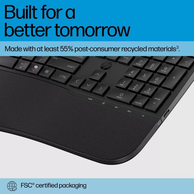 HP 685 Comfort Dual-Mode -näppäimistö täysikokoinen langaton Bluetooth kalvo