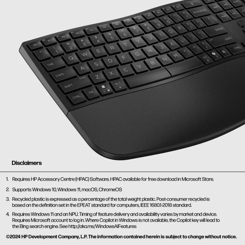 HP 685 Comfort Dual-Mode -näppäimistö täysikokoinen langaton Bluetooth kalvo