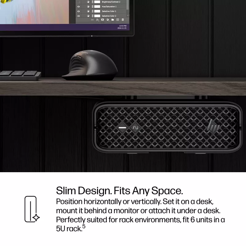 HP Z2 Mini G1i A40LPET AI-työaseman minitietokone, Intel Core Ultra 7 265K, 32 GB RAM, 1 TB SSD, NVIDIA RTX 2000 Ada 16 GB, Wi-Fi 7, Windows 11 Pro