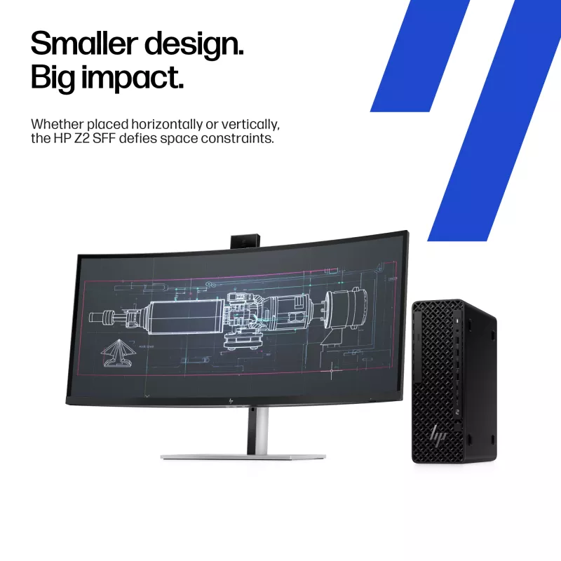HP Z2 SFF G1i Intel Core Ultra 7 265K 32 GB DDR5-SDRAM NVIDIA RTX A400 Windows 11 Pro -työasema tekoälytyöasema, tekoäly-PC