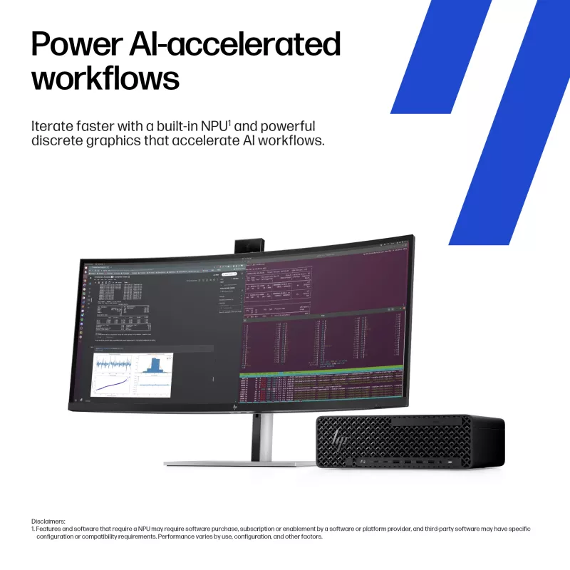 HP Z2 SFF G1i Intel Core Ultra 7 265K 32 GB DDR5-SDRAM NVIDIA RTX A400 Windows 11 Pro -työasema tekoälytyöasema, tekoäly-PC