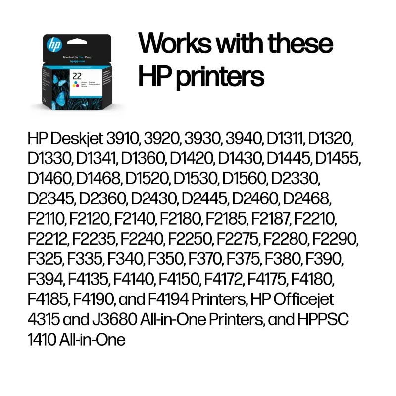 HP C9352AE Color No.22 mustekasetti 5 ml