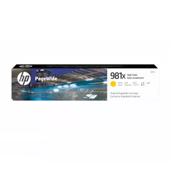 HP 981X suuren tuoton keltainen alkuperäinen PageWide-kasetti, keltainen, 1 kpl, 10000 sivua