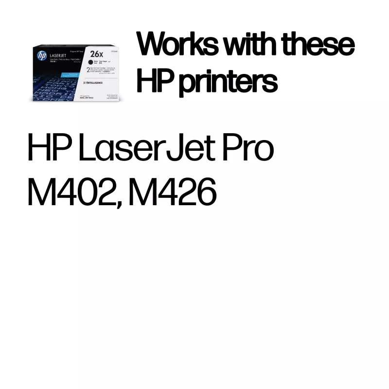 HP 26X 2 kpl:n pakkaus pitkäkestoinen musta alkuperäinen LaserJet-värikasetti