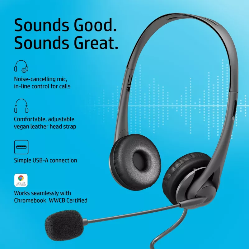 HP Stereo USB -kuulokemikrofoni G2