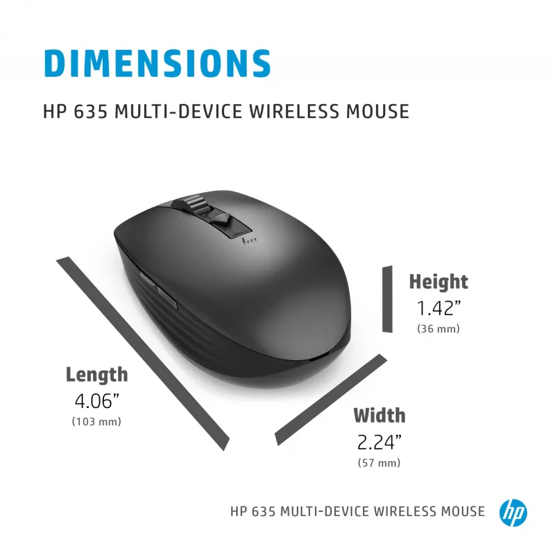 Hiiri HP 635 Multi-Device langaton RF-langaton + Bluetooth