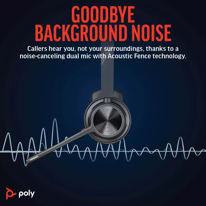 HP Poly Voyager 4310 UC mono-headset + BT700 USB-A-sovitin + latausasema