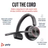 HP Poly Voyager 4310 UC mono-headset + BT700 USB-A-sovitin + latausasema