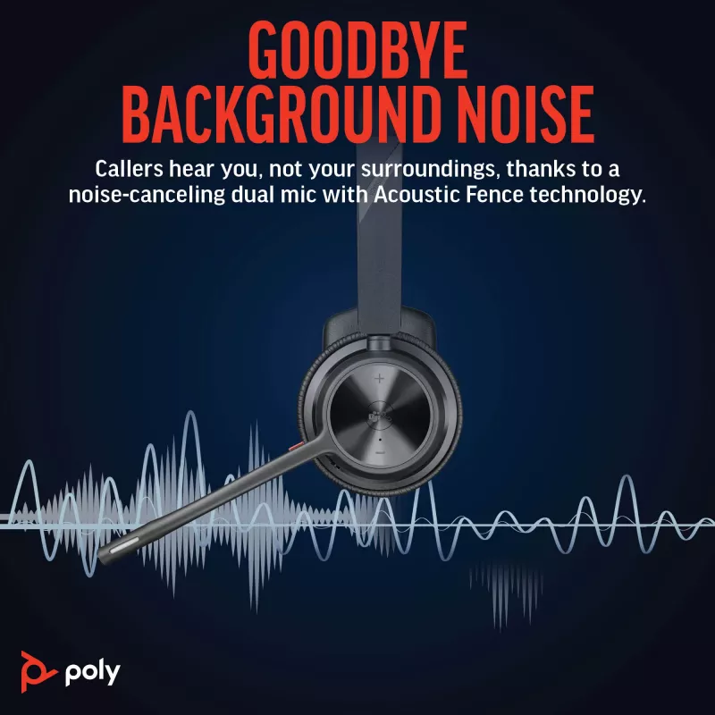 HP Poly Voyager 4310 UC mono-headset + BT700 USB-A-sovitin + latausasema