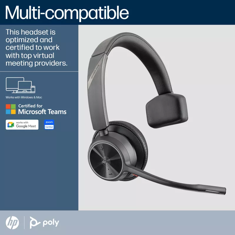 HP Poly Voyager 4310 Microsoft Teams -sertifioitu headset + BT700-dongle + latausasema