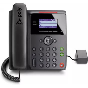 IP-puhelin POLY Edge B10 musta, johdollinen luuri, 2 linjaa, LCD-näyttö