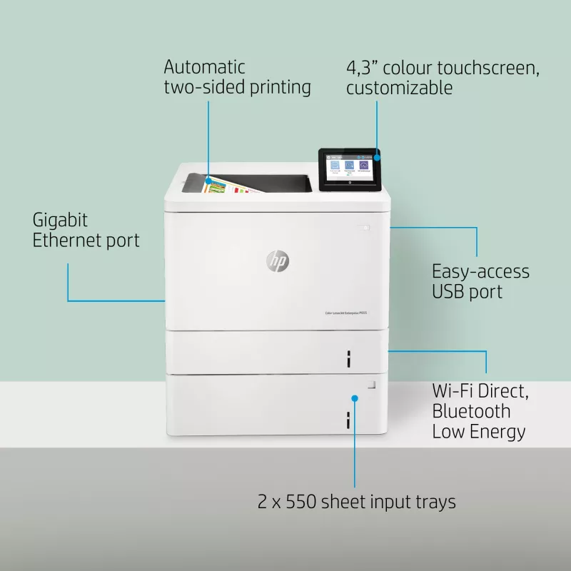 HP Color LaserJet Enterprise M555x, laser, väri, 1200 x 1200 DPI, A4, 38 ppm, kaksipuolinen tulostus