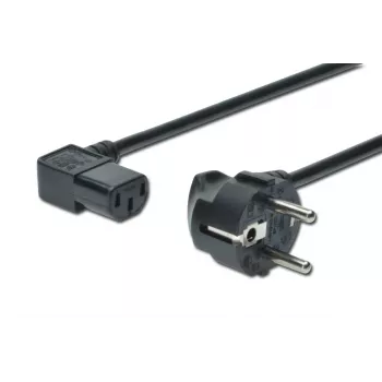 DIGITUS virtajohto, CEE 7/7 (tyyppi F) - C13, 90° kulma M/W, 1,8 m, H05VV-F3G 0,75 mm² musta EU-direktiivi