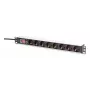DIGITUS PDU - 1U alumiini räkkiasennus 7x turvalähtö + 1x lähtö 16A 4000W 250VAC 50/60Hz ylikuormitussuoja