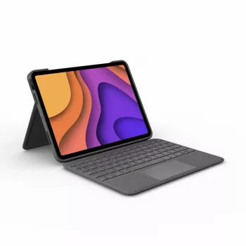 LOGITECH Folio Touch näppäimistökotelo taustavalolla ja kosketuslevyllä Oxford harmaa iPad Air (4. sukupolvi) saksalainen Qwertz