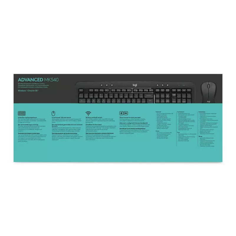 LOGITECH Mk540 Advanced langaton näppäimistö- ja hiirisarja - Azerty belgialainen