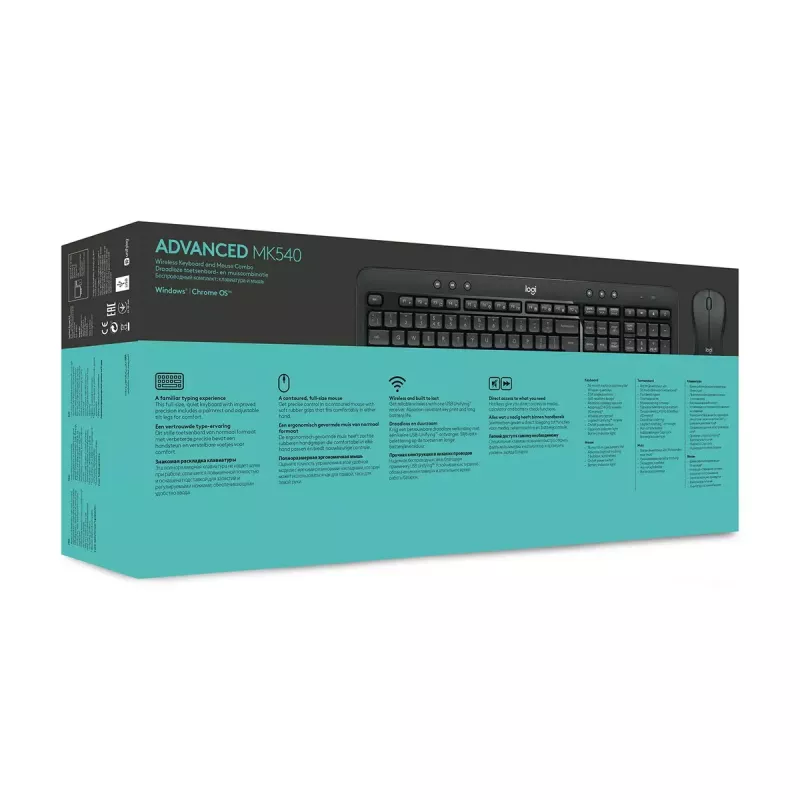 LOGITECH Mk540 Advanced langaton näppäimistö- ja hiirisarja - Azerty belgialainen