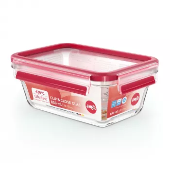 EMSA CLIP & CLOSE N10408 suorakaiteen muotoinen rasia 0,85 l läpinäkyvä 1 kpl