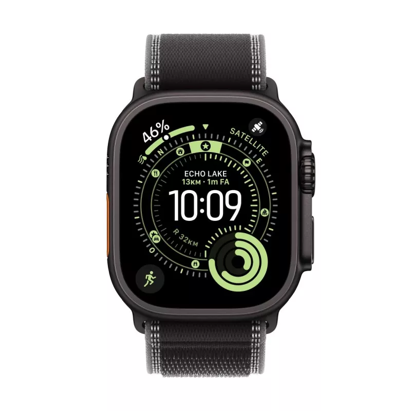 APPLE Watch Ultra 3 (2025) LTE 49mm titaanikotelo Trail Loop M/L - musta/tummanharmaa
