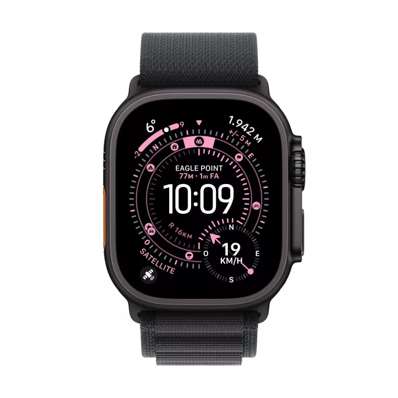 APPLE Watch Ultra 3 (2025) LTE 49mm titaanikotelo Alpine Loop Large - musta