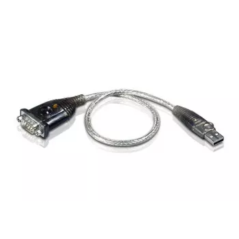 ATEN USB-sarjaporttimuunnin, ruostumaton teräs, läpinäkyvä, musta, 0,35 m, USB Type-A, DB-9, uros, uros
