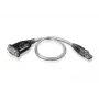 ATEN USB-sarjaporttimuunnin, ruostumaton teräs, läpinäkyvä, musta, 0,35 m, USB Type-A, DB-9, uros, uros