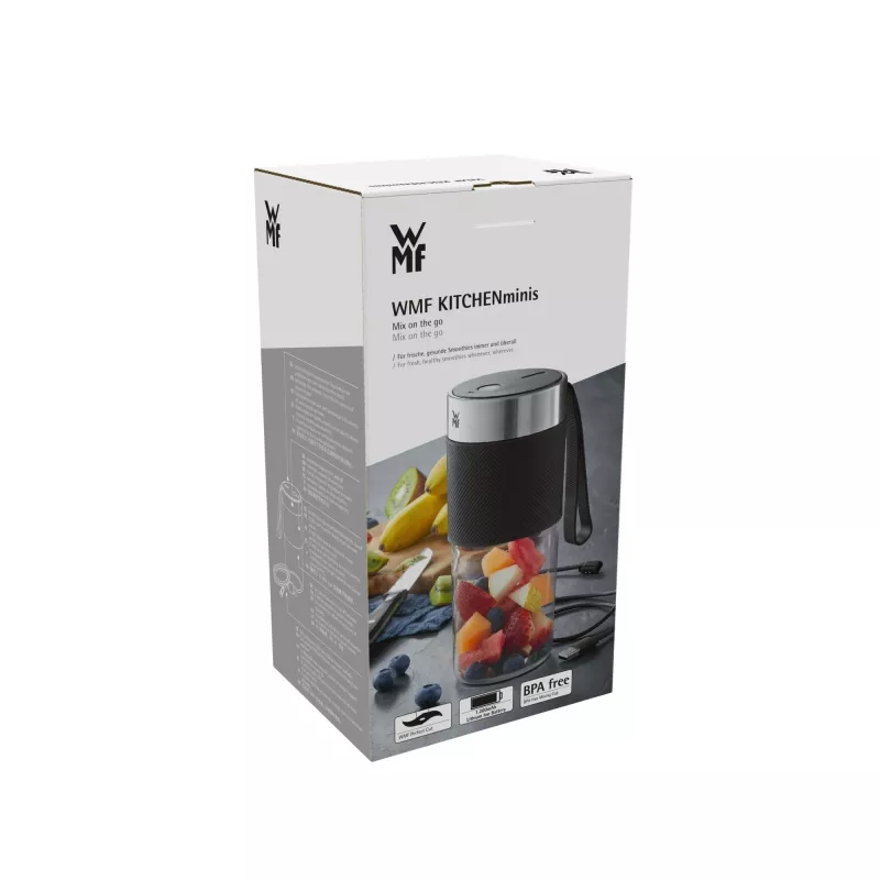 WMF KITCHENminis 0416700011 0,3 L -pöytäsekoitin 50 W musta, ruostumaton teräs, läpinäkyvä