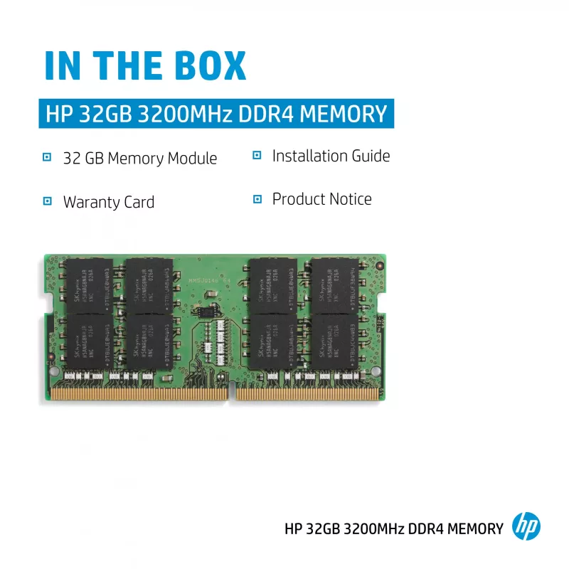 HP DDR4 - moduuli - 32 GB - SO DIMM 260-PIN - 3200 MHz / PC4-25600
