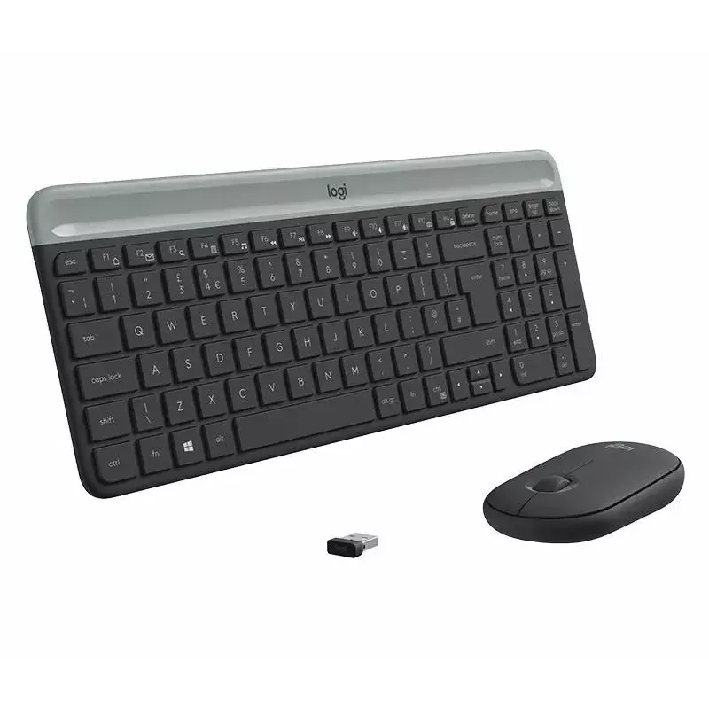 Logitech MK470 langaton näppäimistö+hiiri, grafiitti, hiiri mukana, QWERTY US, USB