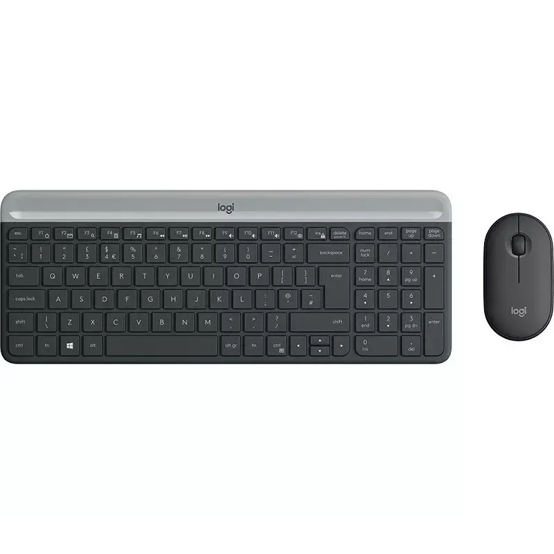 Logitech MK470 langaton näppäimistö+hiiri, grafiitti, hiiri mukana, QWERTY US, USB