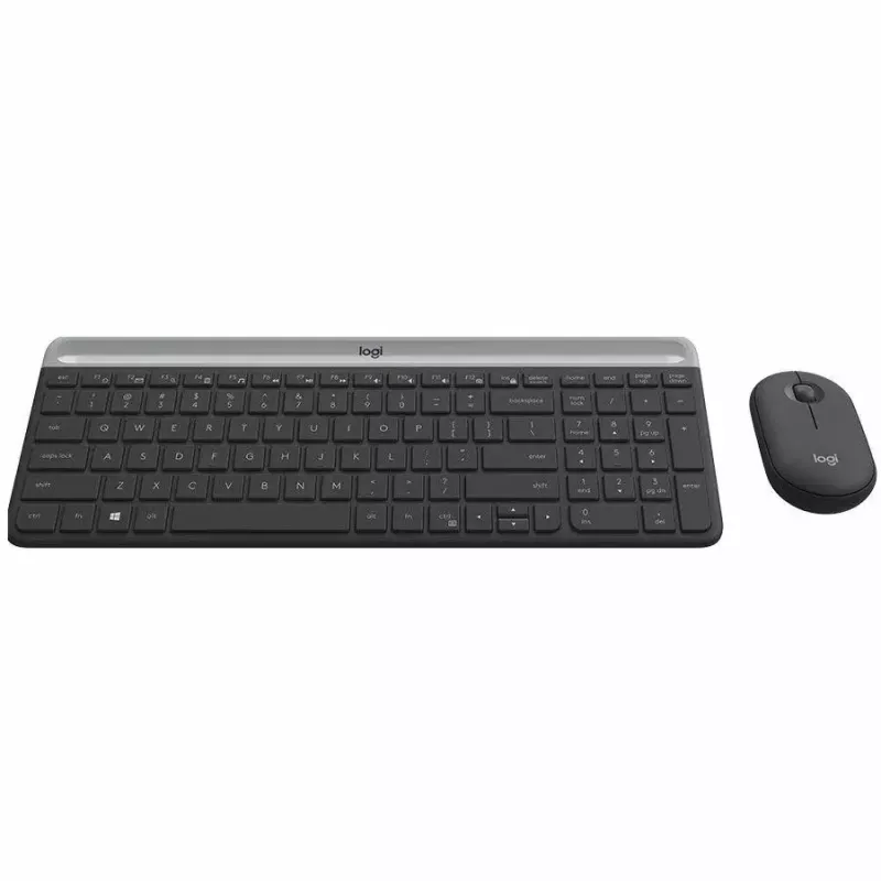 Logitech MK470 langaton näppäimistö+hiiri, grafiitti, hiiri mukana, QWERTY US, USB
