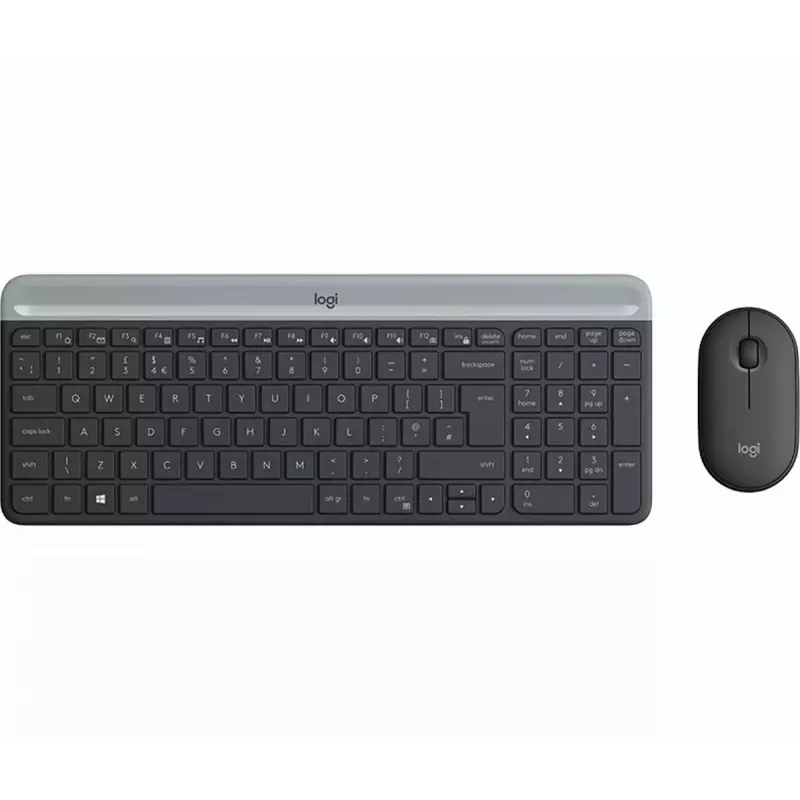 Logitech MK470 langaton näppäimistö+hiiri, grafiitti, hiiri mukana, QWERTY US, USB