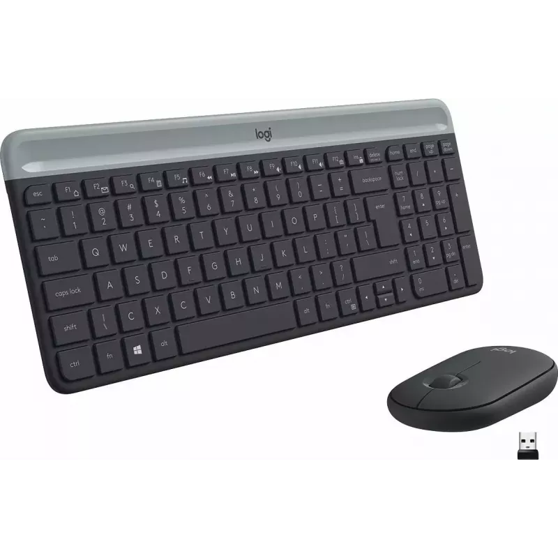 Logitech MK470 langaton näppäimistö+hiiri, grafiitti, hiiri mukana, QWERTY US, USB