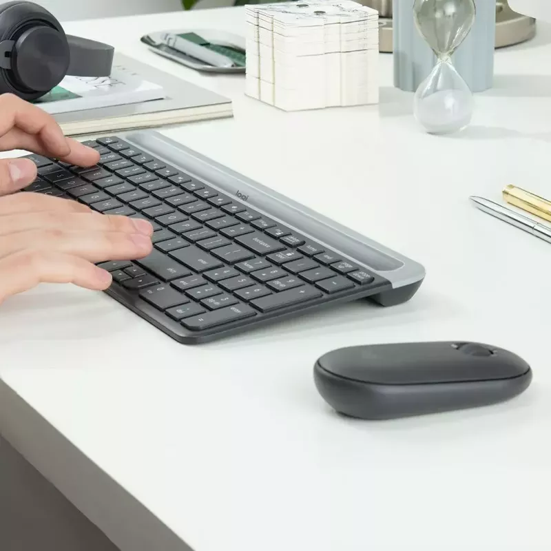 Logitech MK470 langaton näppäimistö+hiiri, grafiitti, hiiri mukana, QWERTY US, USB