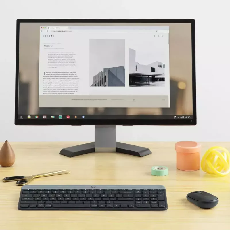 Logitech MK470 langaton näppäimistö+hiiri, grafiitti, hiiri mukana, QWERTY US, USB