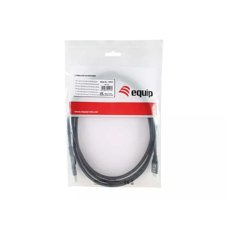 Equip 128432 USB-kaapeli USB 3.2 Gen 2x2 2 m USB A/USB C USB C musta