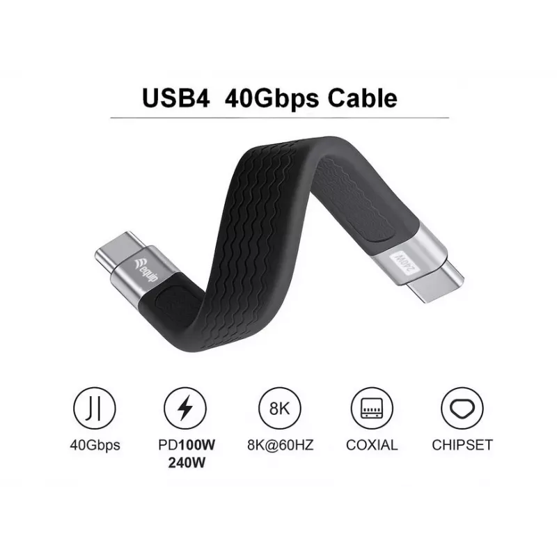 Equip 128410 USB-kaapeli USB4 Gen 3x2 0,13 m USB C musta