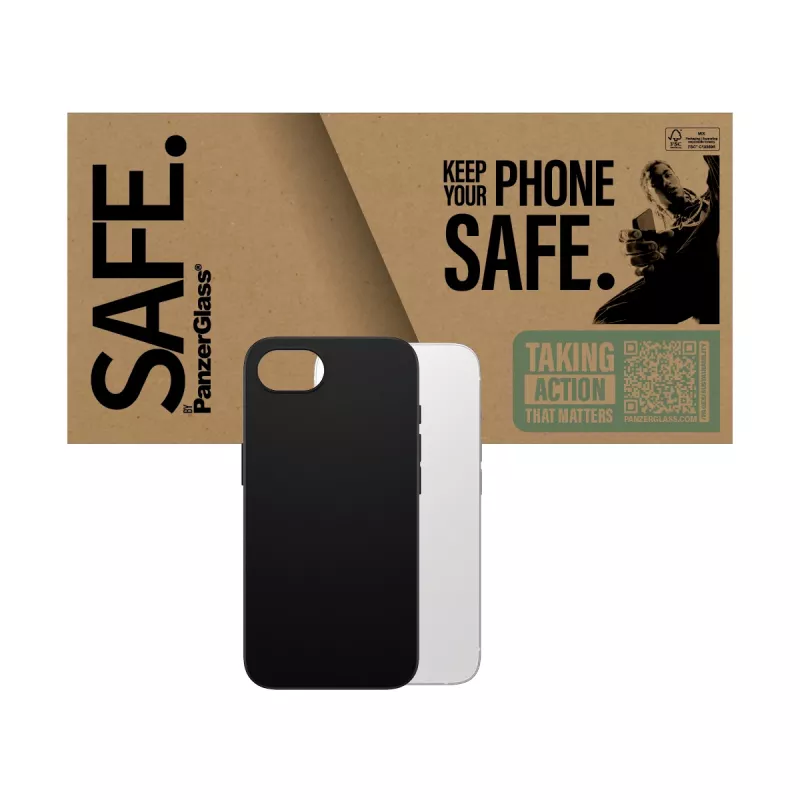 PanzerGlass SAFE. by ® TPU Case musta iPhone 17e | 16e, suojakotelo, Apple, Apple - iPhone 16e, musta