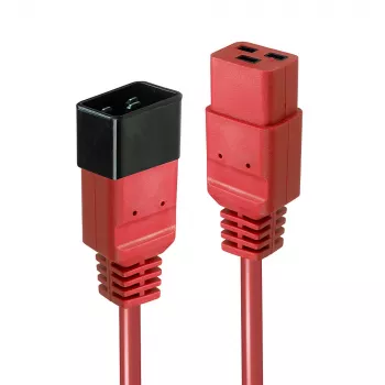 Lindy 1m IEC C19 - C20 jatkokaapeli, punainen