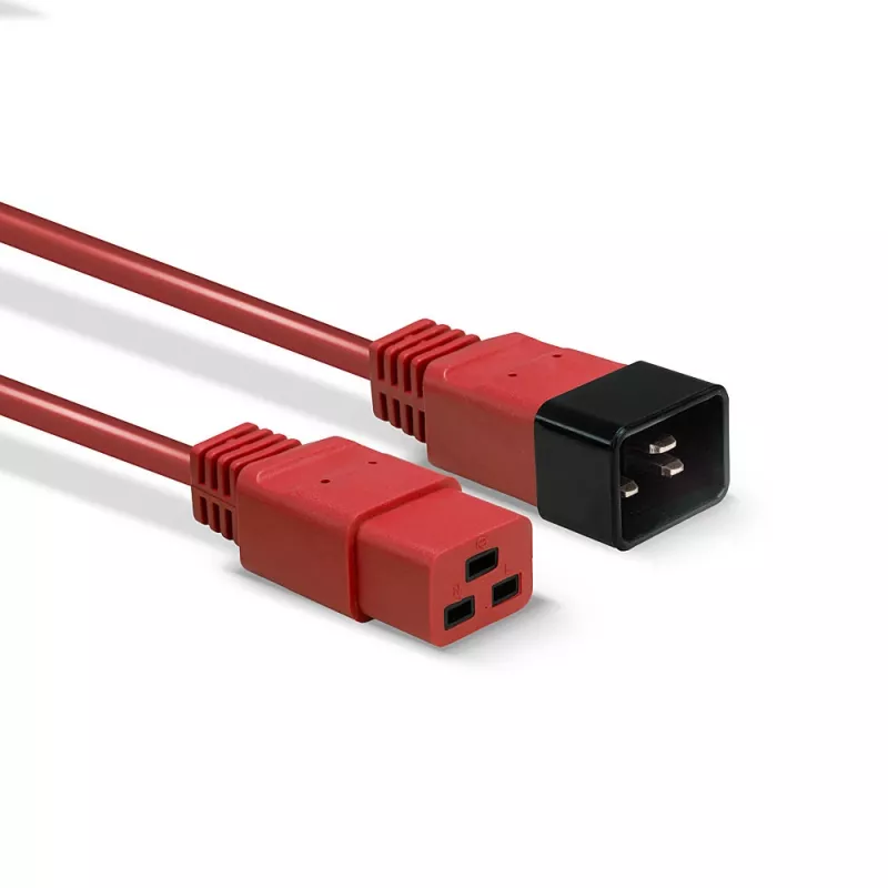 Lindy 1m IEC C19 - C20 jatkokaapeli, punainen