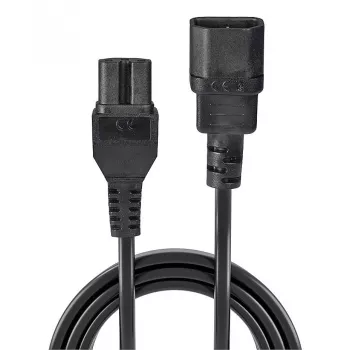 Lindy 2m IEC C14 - IEC C15 'Hot Condition' virtakaapeli, musta