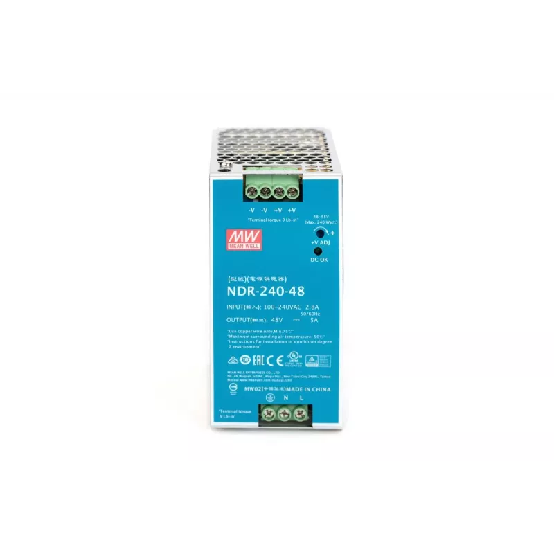 DIGITUS teollisuusvirtalähde 48V DC, 240W AC-DC, metallikotelo, DIN-kiskokiinnitys