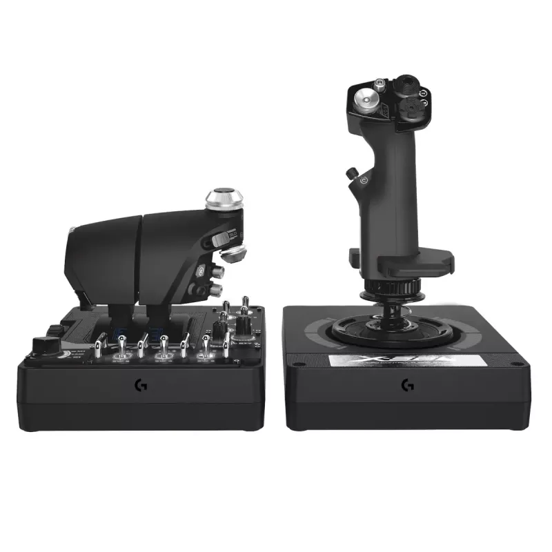 Logitech G X56 H.O.T.A.S. ohjaussauva ja kaasuvipu (Saitek Pro Flight X56 Rhino), langallinen USB, PC, musta