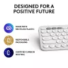 Kompakti mininäppäimistö Logitech Pebble Keys 2 K380s — RF langaton + Bluetooth, QWERTY US International, valkoinen