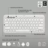 Kompakti mininäppäimistö Logitech Pebble Keys 2 K380s — RF langaton + Bluetooth, QWERTY US International, valkoinen