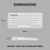 Kompakti mininäppäimistö Logitech Pebble Keys 2 K380s — RF langaton + Bluetooth, QWERTY US International, valkoinen